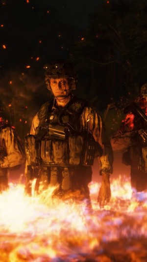 Cliff and skeleton soldiers in Death Stranding