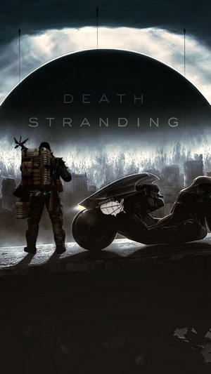 Sam Porter Bridges from Death Stranding with a motorcycle