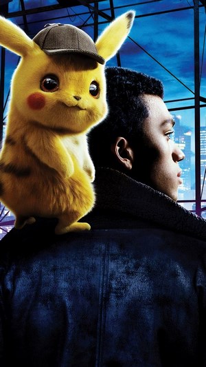 Detective Pikachu and Tim Goodman from Detective Pikachu