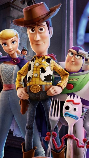 Woody, Buzz Lightyear, and Bo Peep from Toy Story 4