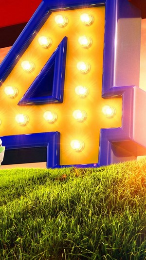 Toy Story 4 marquee number 4 with lights