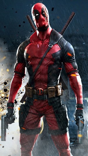 Deadpool with swords and guns