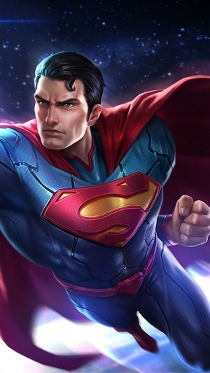 Superman flying through space