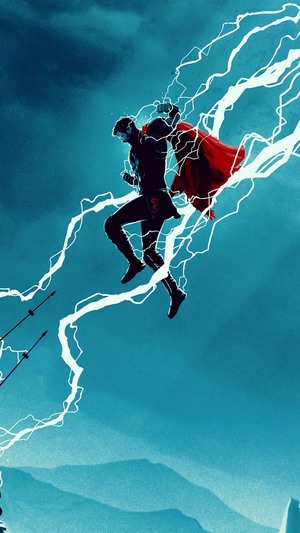 Thor from Marvel with Lightning