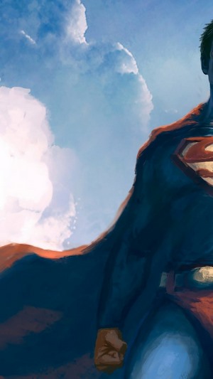 Superman flying in the sky