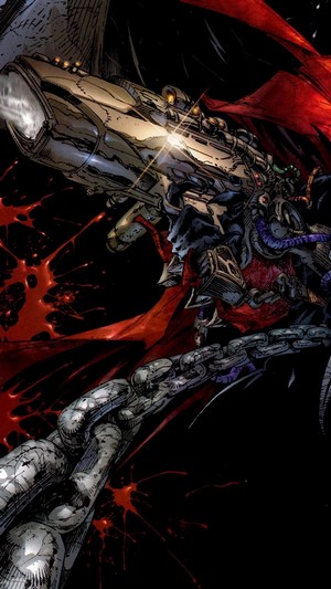 Spawn with a large weapon and chain