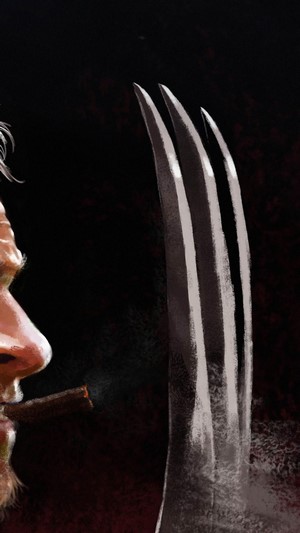 Wolverine with cigar and claws