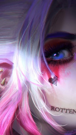Harley Quinn close-up portrait
