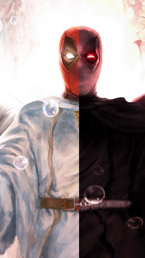 Deadpool split between light and dark