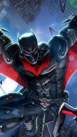 Batman Beyond in futuristic city