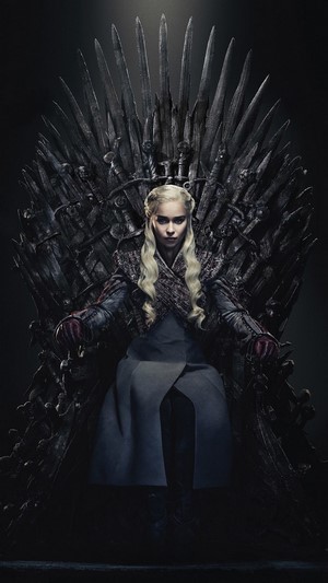 Daenerys Targaryen on the Iron Throne from Game of Thrones