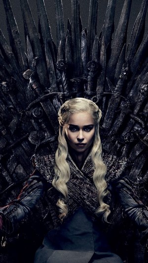 Daenerys Targaryen on the Iron Throne from Game of Thrones