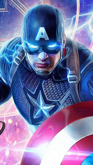 Captain America from Avengers: Endgame with Lightning