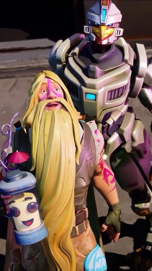 Fortnite characters with a robot