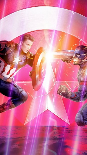 Captain America vs. Captain America from Avengers: Endgame