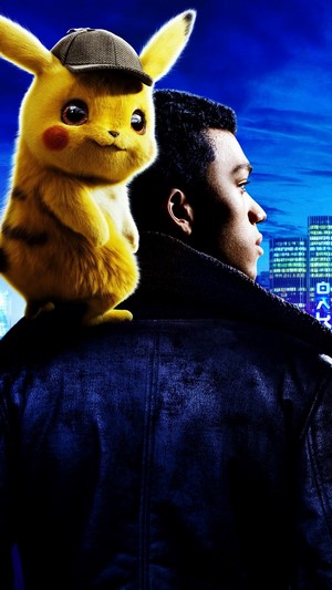Detective Pikachu and Tim Goodman in Ryme City