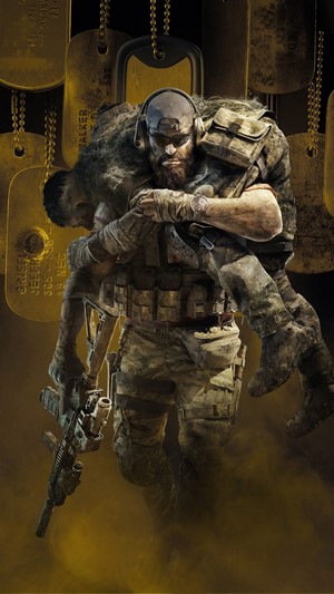 Soldier carrying injured comrade in Ghost Recon Breakpoint