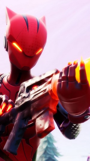 Red Lynx from Fortnite holding a weapon