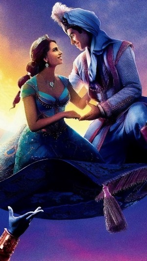 Aladdin and Jasmine on a magic carpet