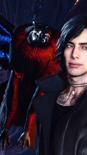 V and Griffon from Devil May Cry 5