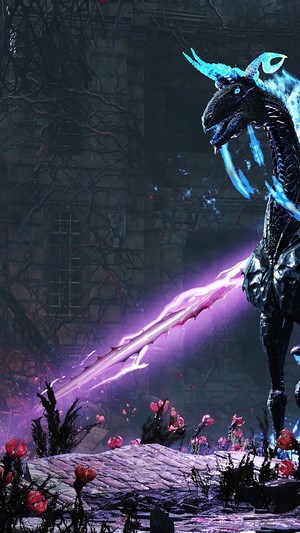 V and Elder Geryon Knight from Devil May Cry 5
