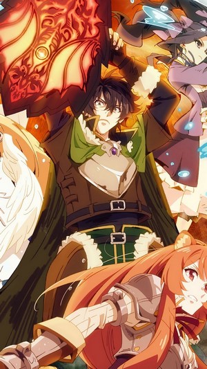 Naofumi, Raphtalia, Filo, and Melty from The Rising of the Shield Hero