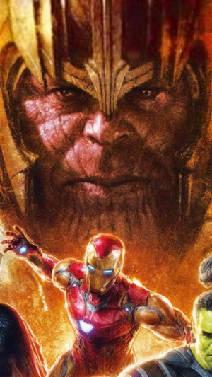 Thanos and Avengers from Avengers: Endgame