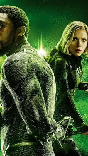 Black Panther and Black Widow from Avengers: Endgame