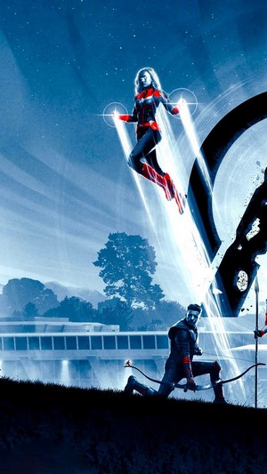 Captain Marvel and Hawkeye from Avengers: Endgame