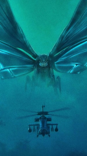 Mothra and helicopter from Godzilla: King of the Monsters