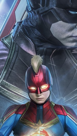 Captain Marvel and Captain America from Avengers: Endgame