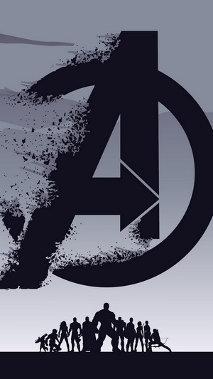 Avengers: Endgame Logo with Silhouetted Heroes