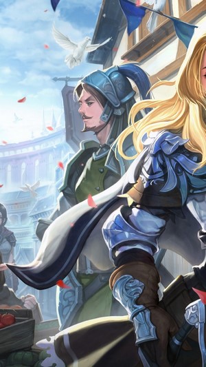 Fantasy Warriors in a Medieval Market