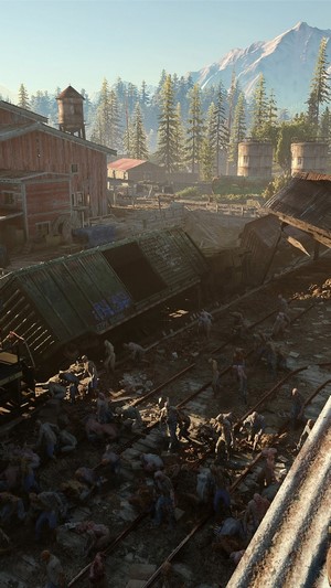 Days Gone train crash with zombies