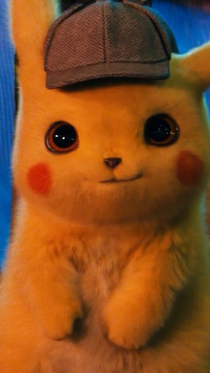 Detective Pikachu wearing a hat