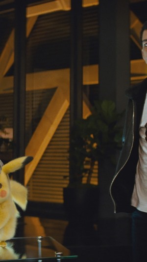 Pikachu and Tim Goodman from Detective Pikachu