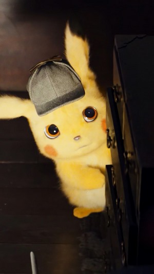 Detective Pikachu wearing a hat