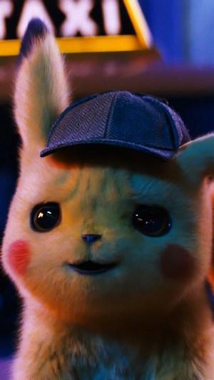 Detective Pikachu wearing a hat