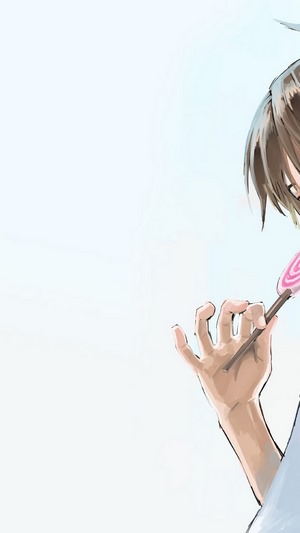 Child Emperor from One Punch Man holding a lollipop