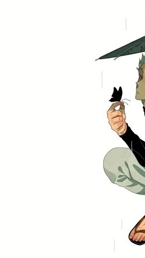 Garou from One Punch Man with a butterfly