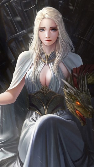 Daenerys Targaryen with a dragon from Game of Thrones