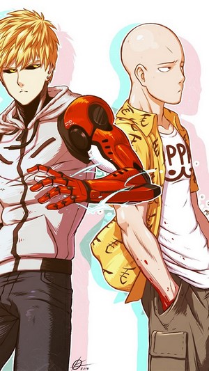 Genos and Saitama from One Punch Man