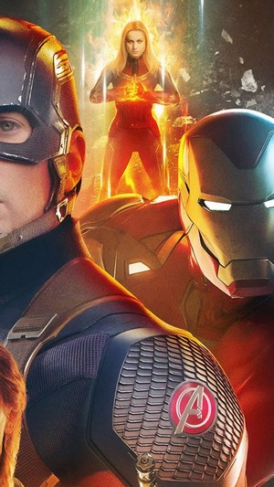 Captain America, Iron Man, and Captain Marvel from Avengers: Endgame