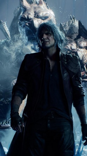Dante from Devil May Cry 5 with King Cerberus