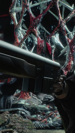 Dante from Devil May Cry 5 with a shotgun
