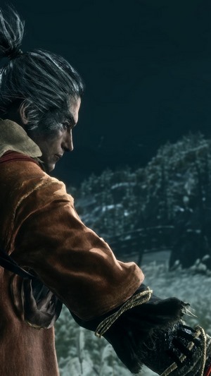 Sekiro: Shadows Die Twice character in a snowy forest