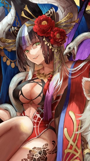 Anime girl with horns and snake