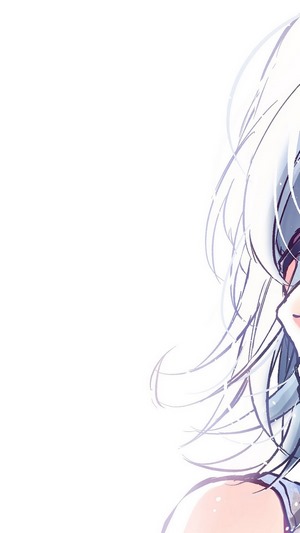 Anime girl with white hair and sunglasses