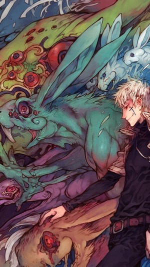 Anime Guy with Monsters and Yokai
