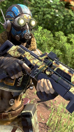 Octane from Apex Legends holding a rifle